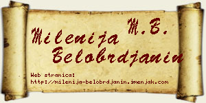 Milenija Belobrđanin vizit kartica